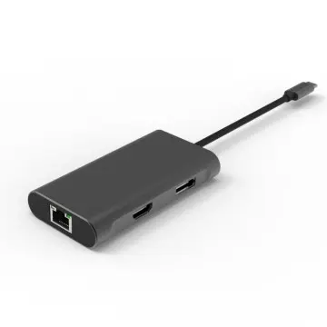 6 in 1 8K UHD USB Type C Multiport Adapter HDMI, DisplayPorts, Ethernet Ports