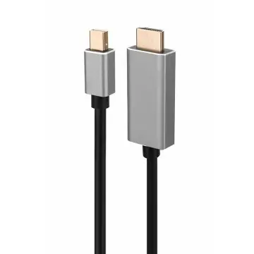 Grey Mini DisplayPort Male To HDMI Male Ca...