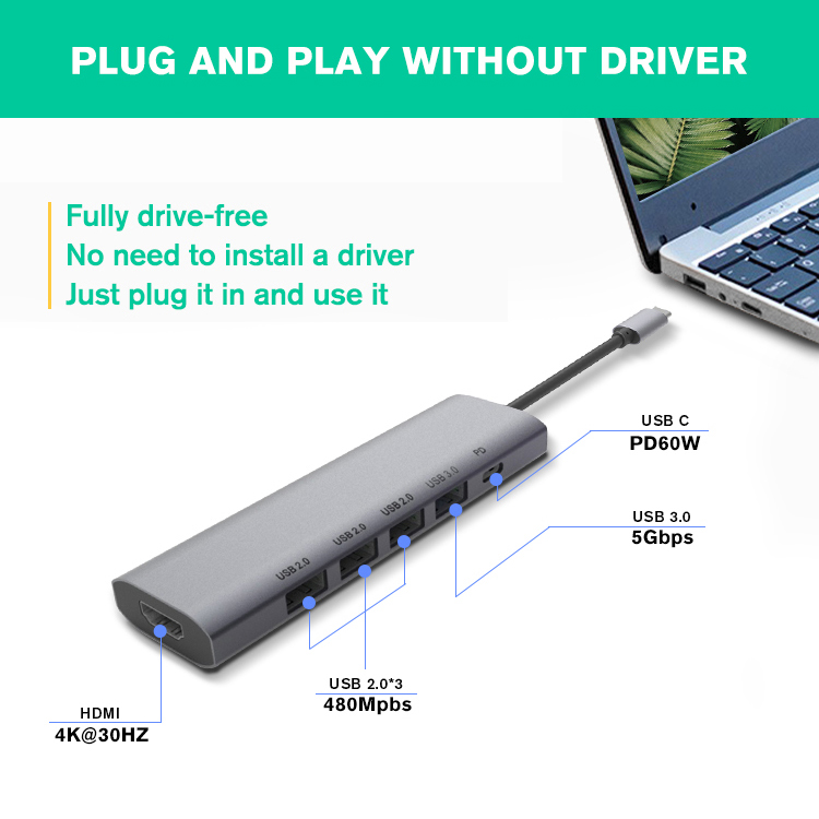 6 In 1 Multiport Adapter