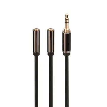 Male 3.5MM to Dual Female 3.5MM Stereo Aud...